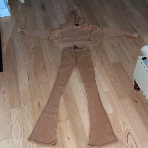 Urban Outfitters burnt orange thermal lounge set